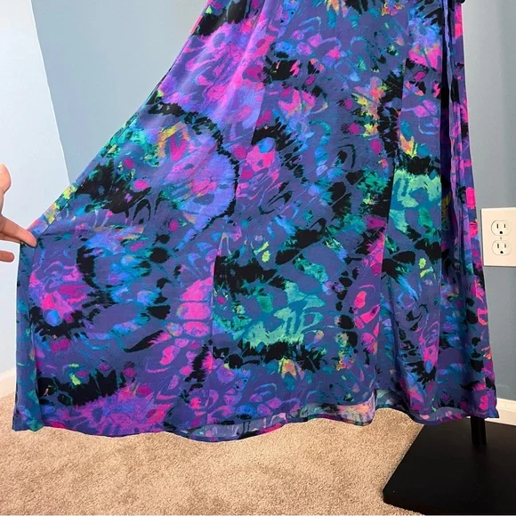 French Connection Blue Depths Gabriella Delph Midi Dress - Picture 3 of 10